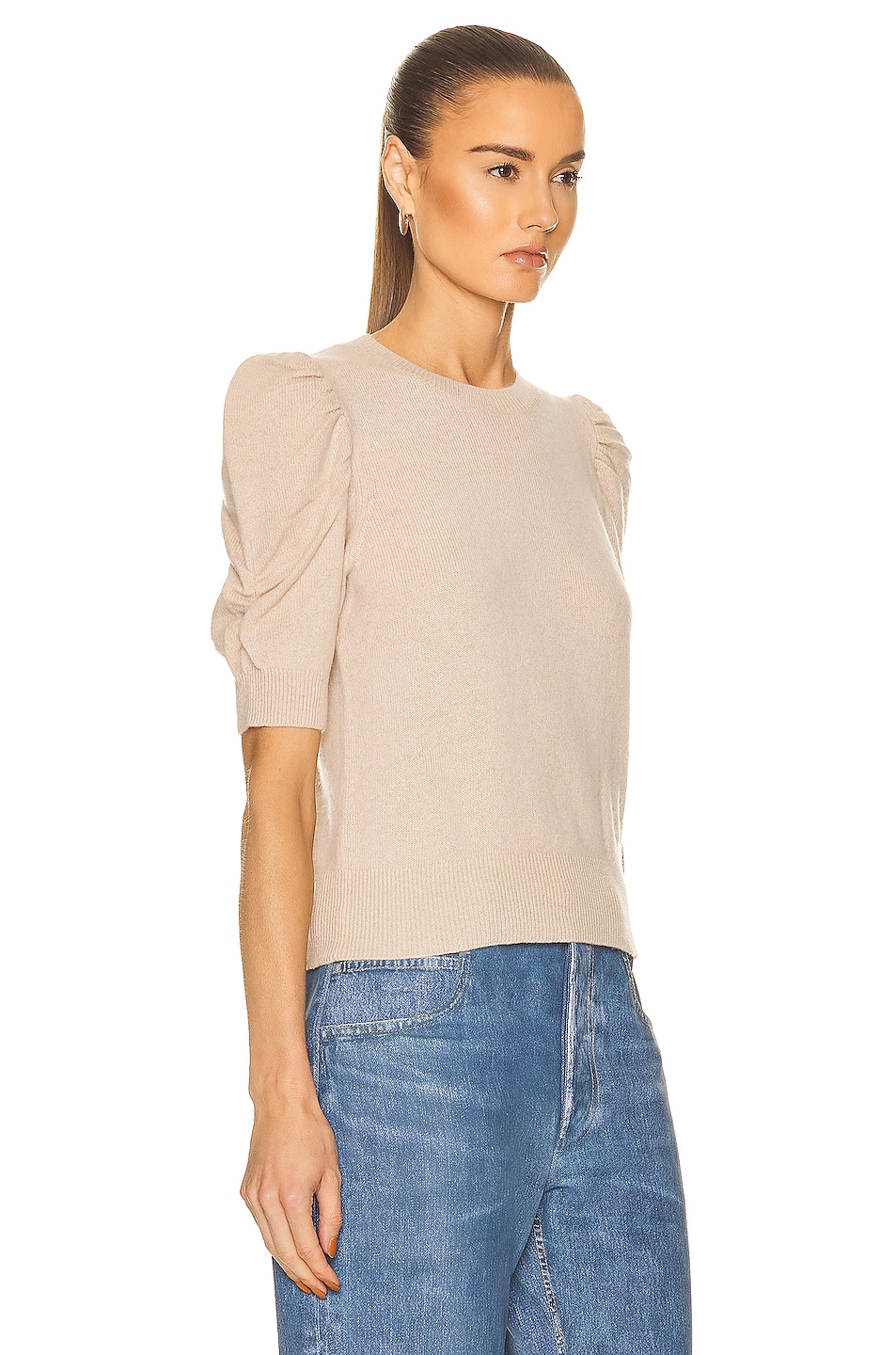 FRAME Frankie Cashmere Crewneck Sweater in Vanilla | FWRD