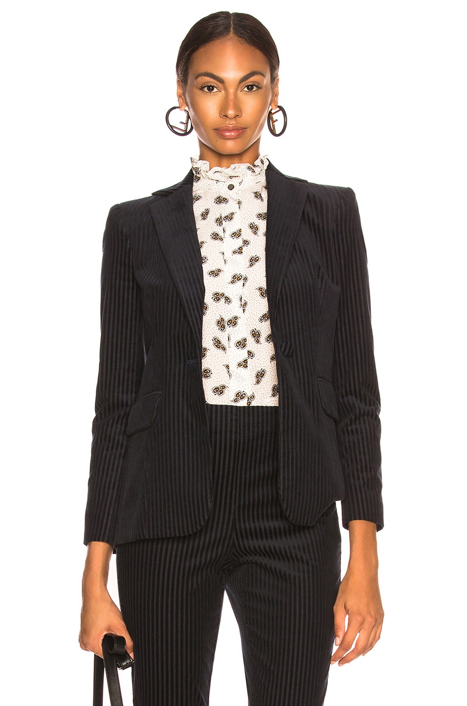 Image 1 of FRAME Fine Variegated Blazer in Fall Navy