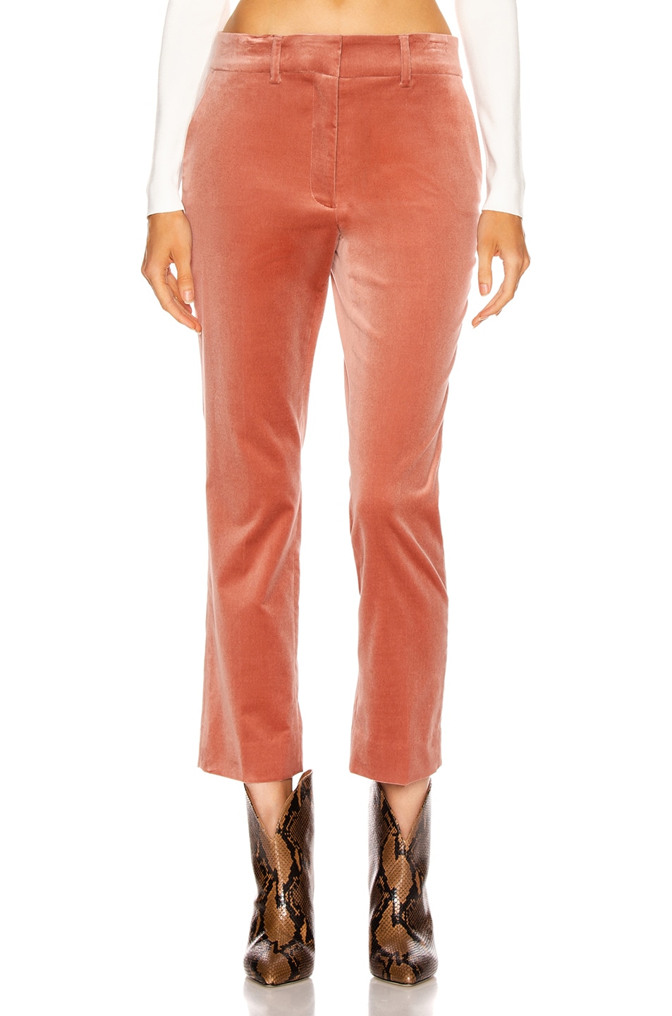 Image 1 of FRAME Cropped Perfect Trouser in Old Rose