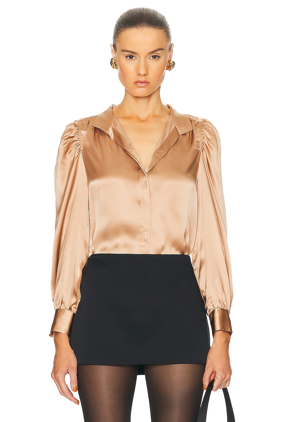 Image 1 of FRAME Gillian Long Sleeve Top in Blush
