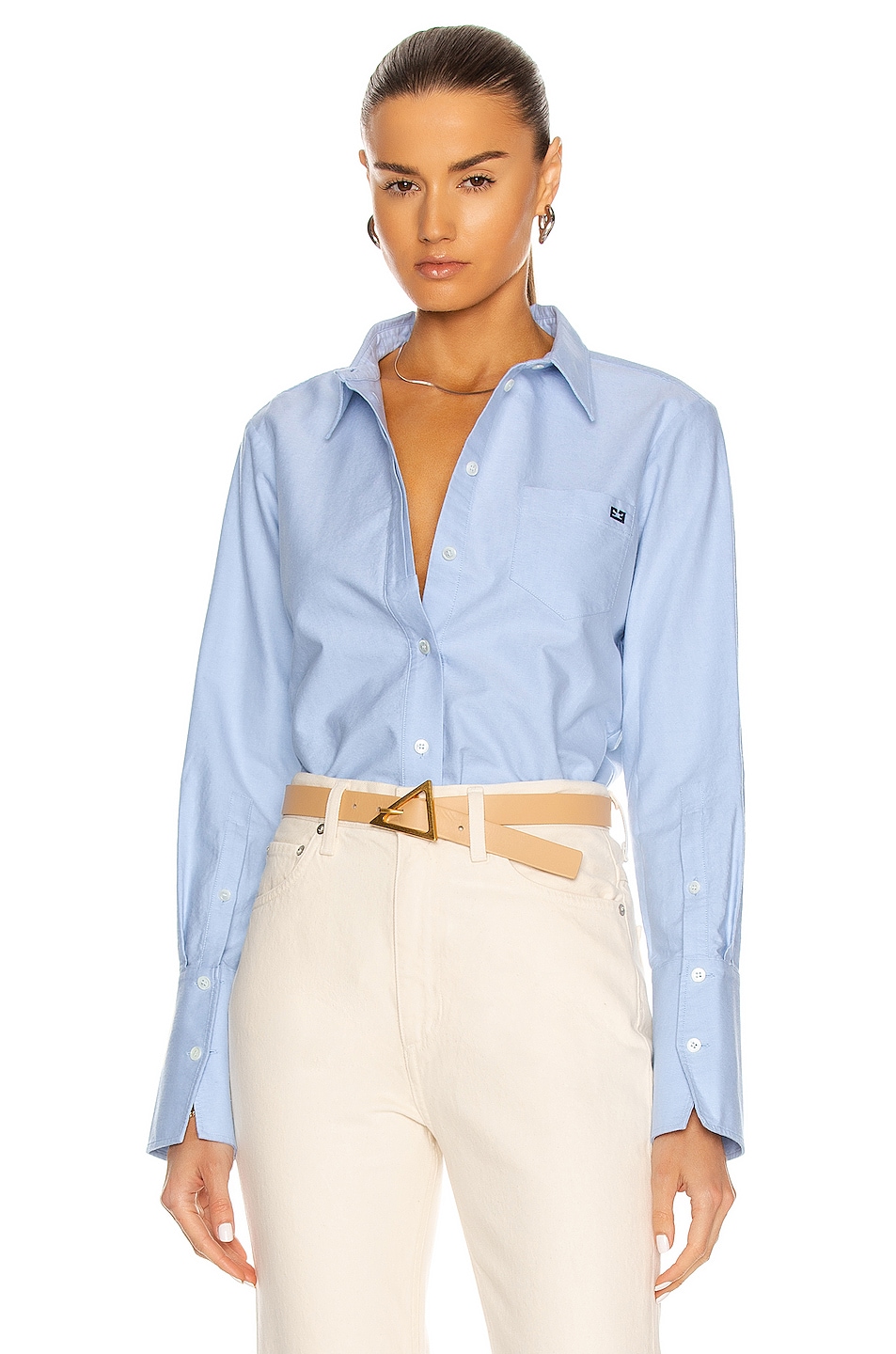 Image 1 of FRAME Oxford Pocket Shirt in Oxford Blue