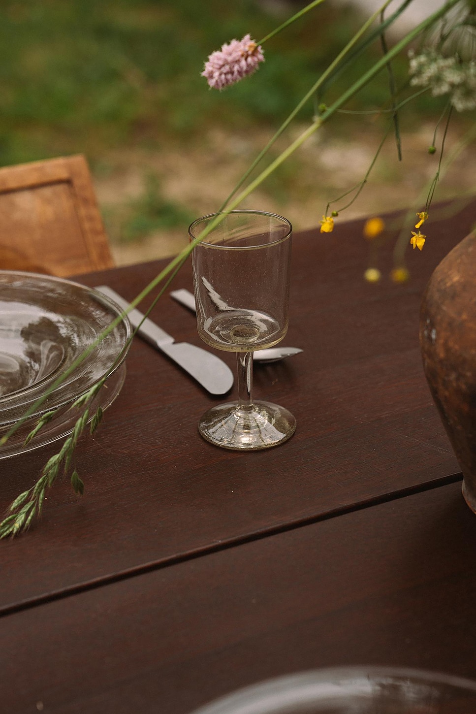 Frama Isle Stem Glass Set Of Two In Light Smoke
