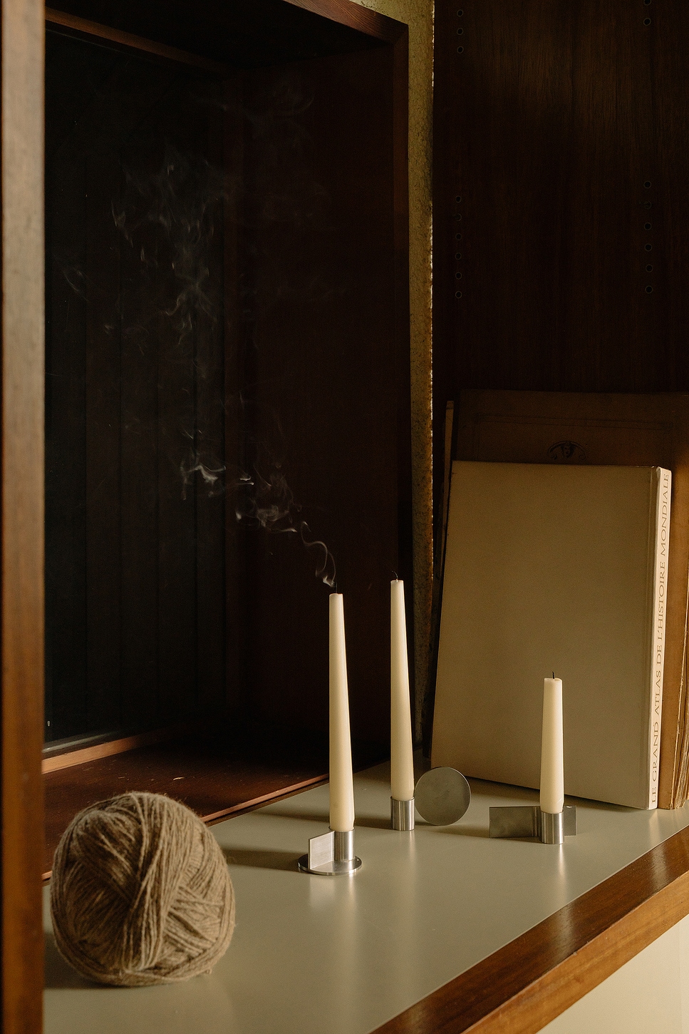 Frama Fundament Candle Holders Set Of Three In Silver