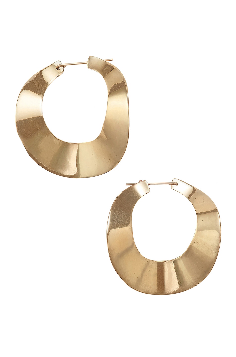 Image 1 of Fay Andrada Kaiku Small Hoop Earrings in Brass