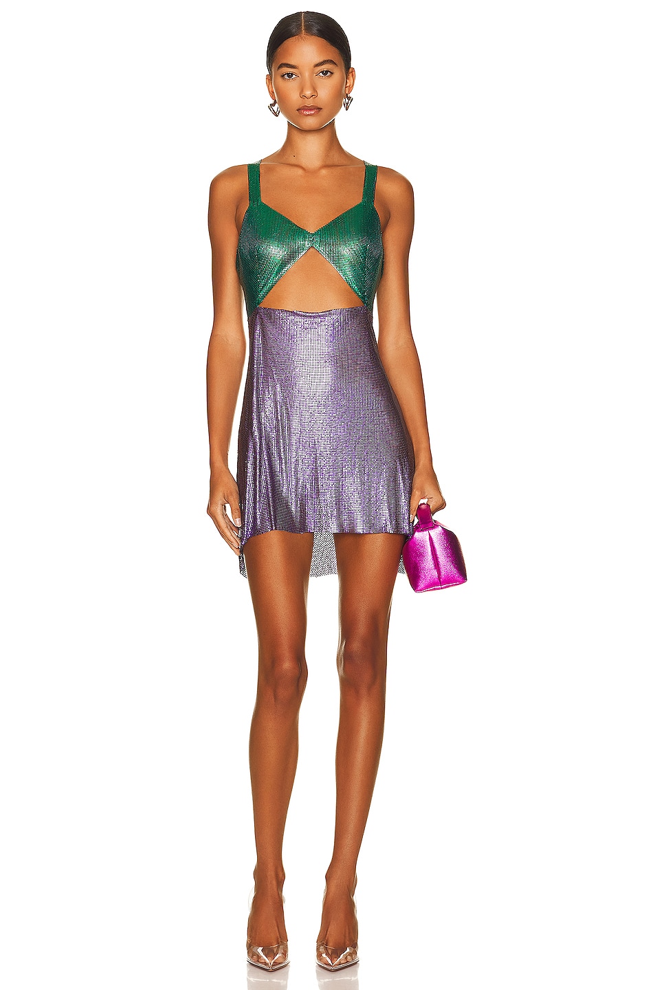 Image 1 of FANNIE SCHIAVONI Amira 2.0 Dress in Purple & Green