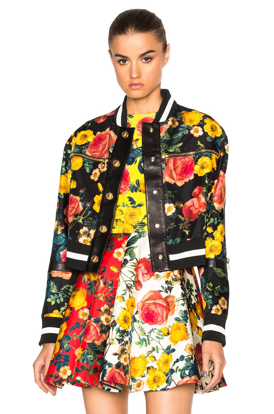 Image 1 of Fausto Puglisi Leather Jacket in Black Multi