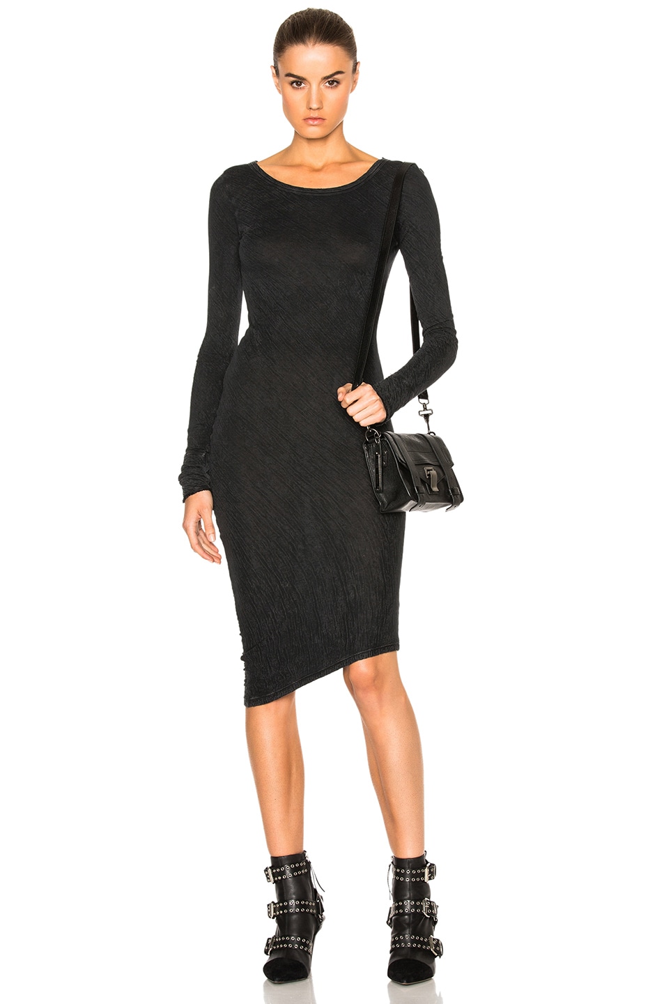 Image 1 of Fine by Superfine Snug Dress in Black Mineral