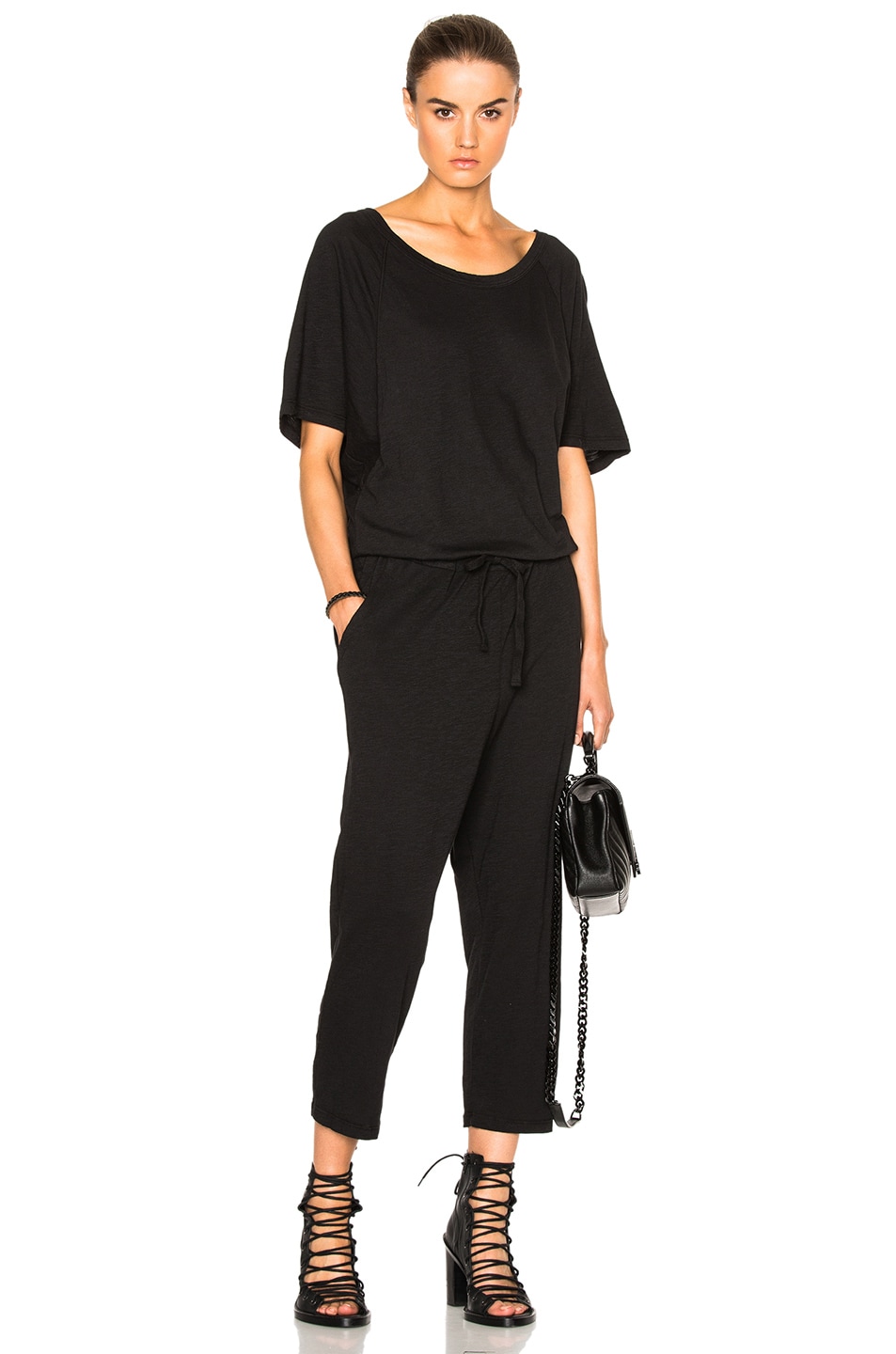 Image 1 of Fine by Superfine Wing Jumpsuit in Black