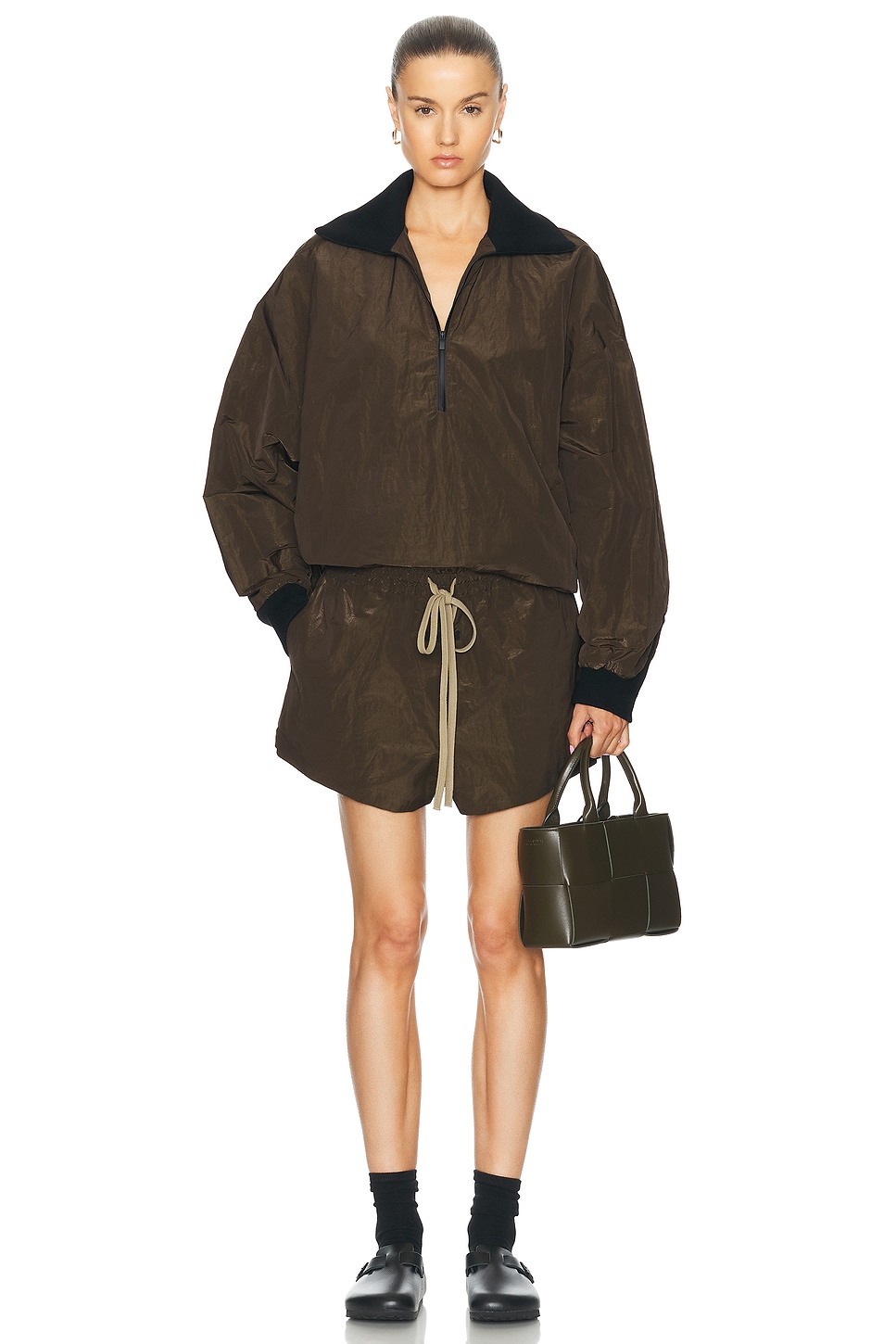 Wrinkled Polyester Running Short - Thumbnail 6