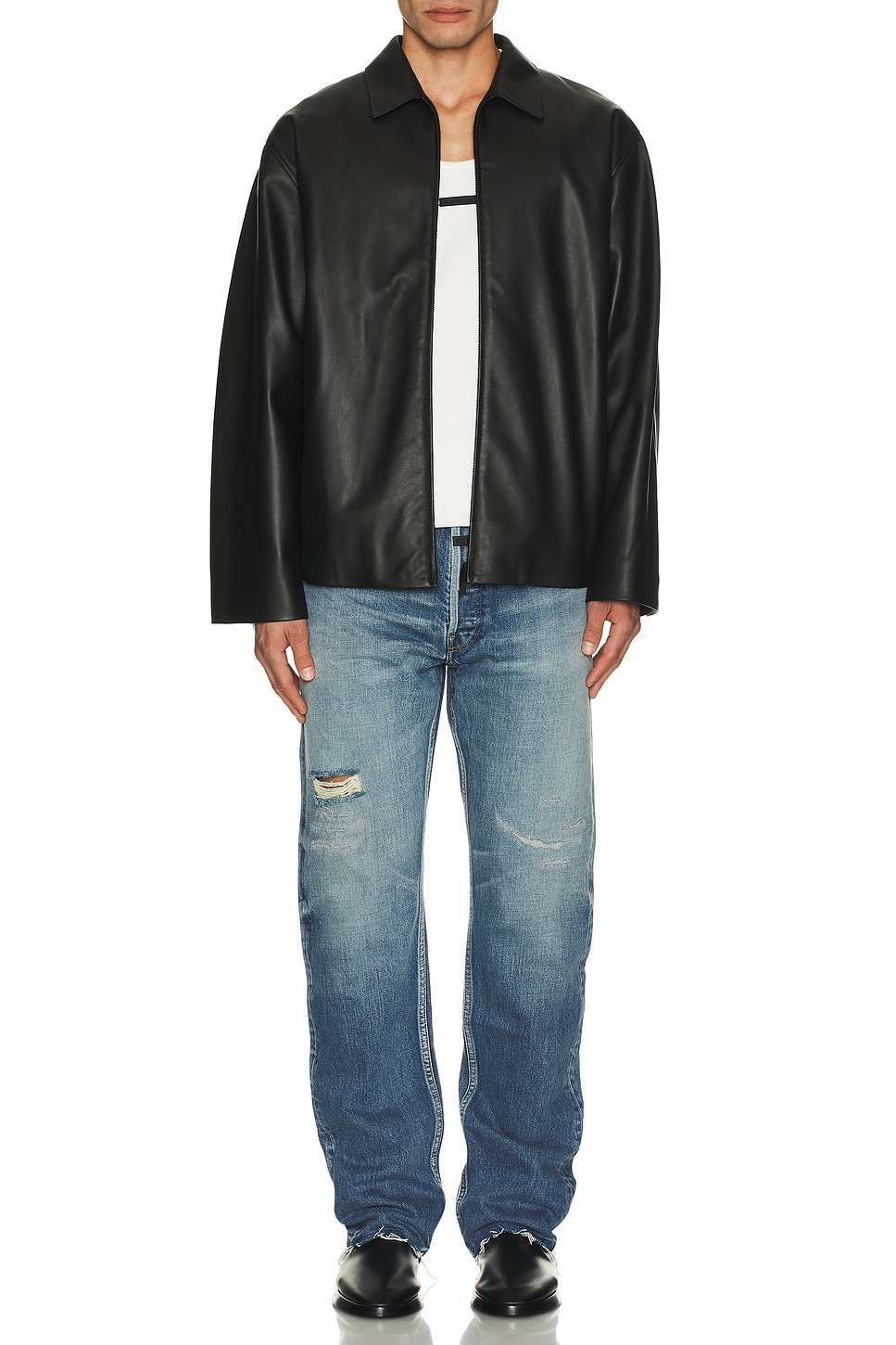 Image 1 of Fear of God Straight 5 Pocket Jeans in Medium Indigo