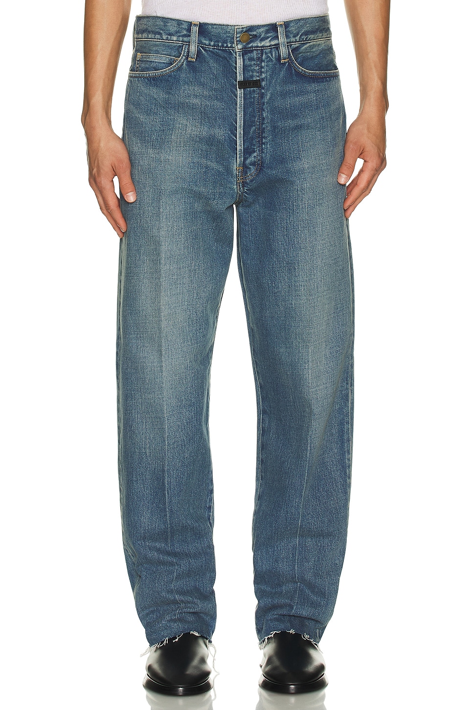 Image 4 of Fear of God Relaxed 5 Pocket Jeans in Medium Indigo