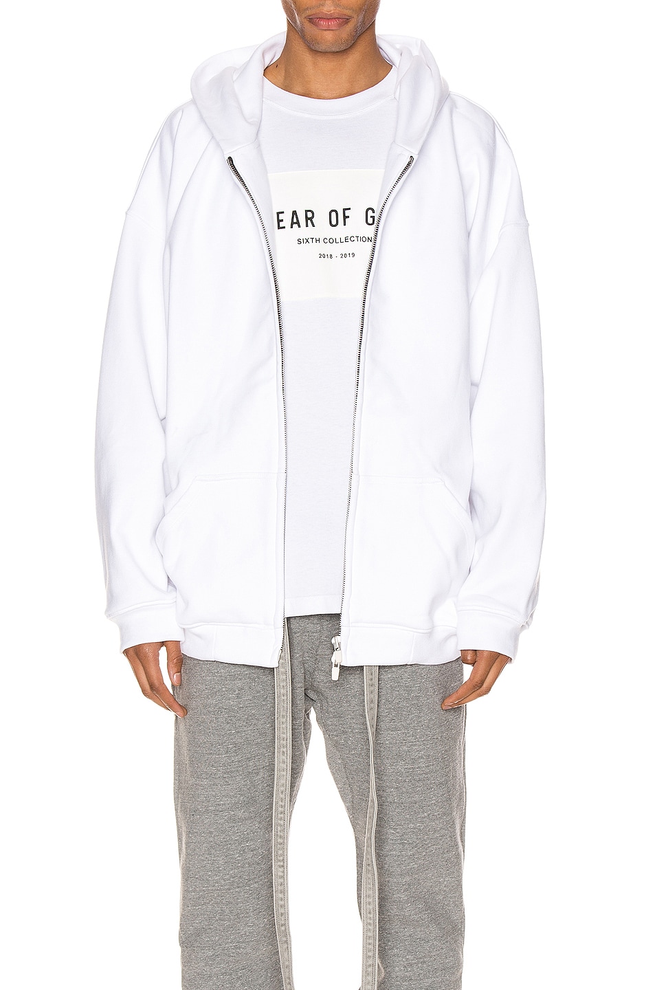 Image 1 of Fear of God Everyday Full Zip Hoodie in White