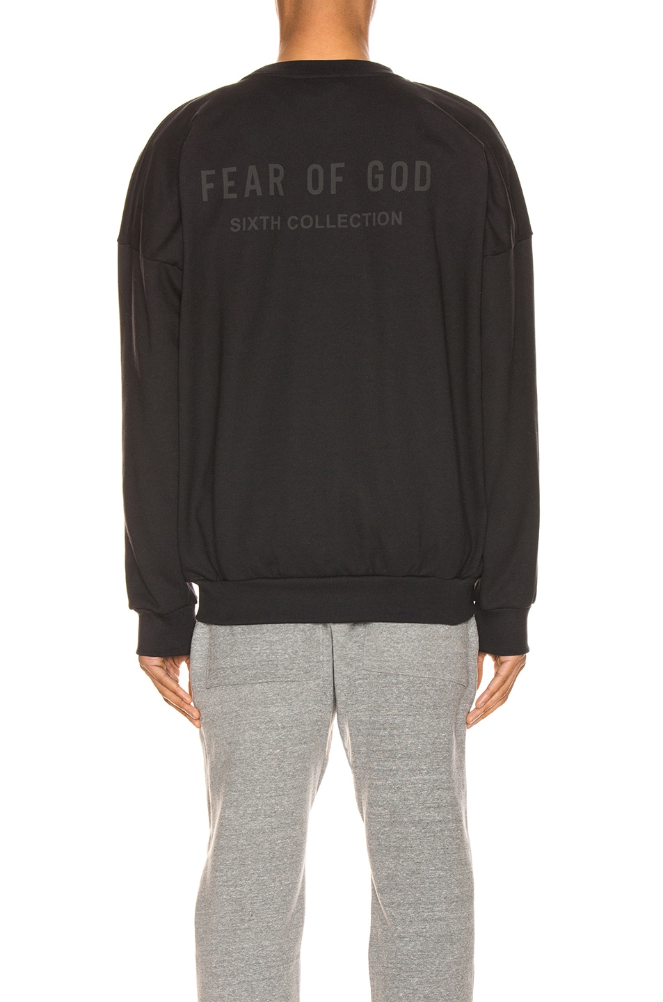 Fear of God Crewneck Back Logo Sweatshirt in Black & Black | FWRD