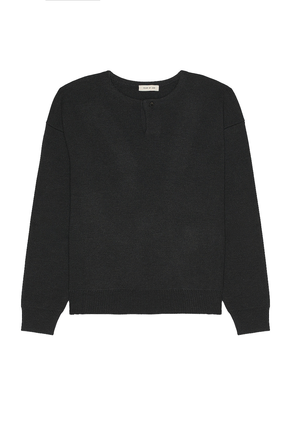 Image 1 of Fear of God Eternal Henley Sweater in Black Heather