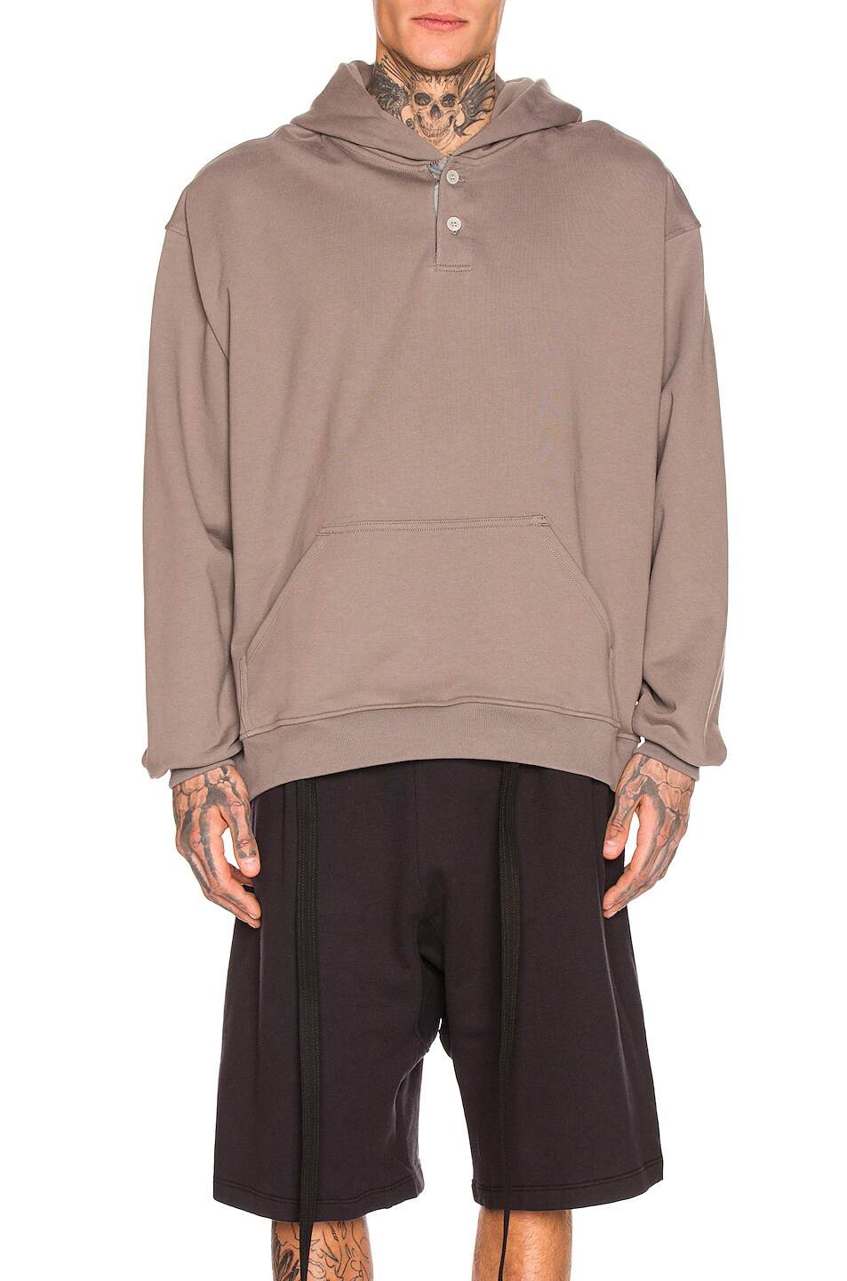 Image 1 of Fear of God Everyday Henley Hoodie in God Grey
