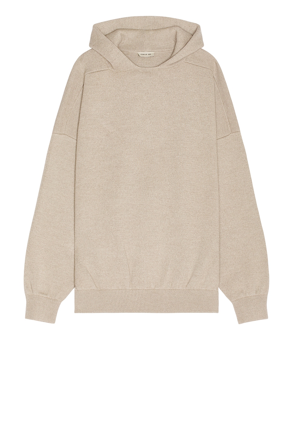 Image 1 of Fear of God Merino Wool Boucle Knit Hoodie in Beige