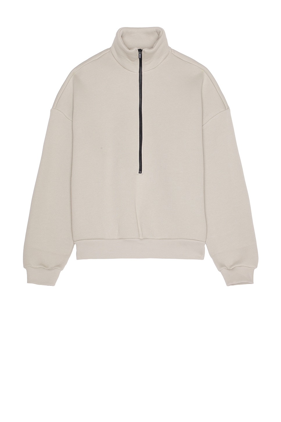 Fleece Half Zip Mockneck in Cream