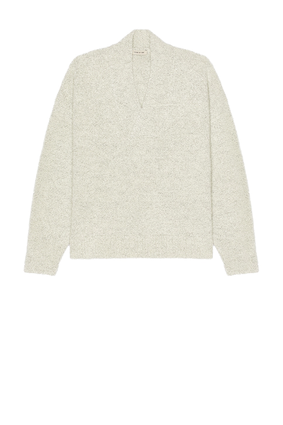 Shop Fear Of God Mohair Boucle Overlapped V-neck Sweater In White