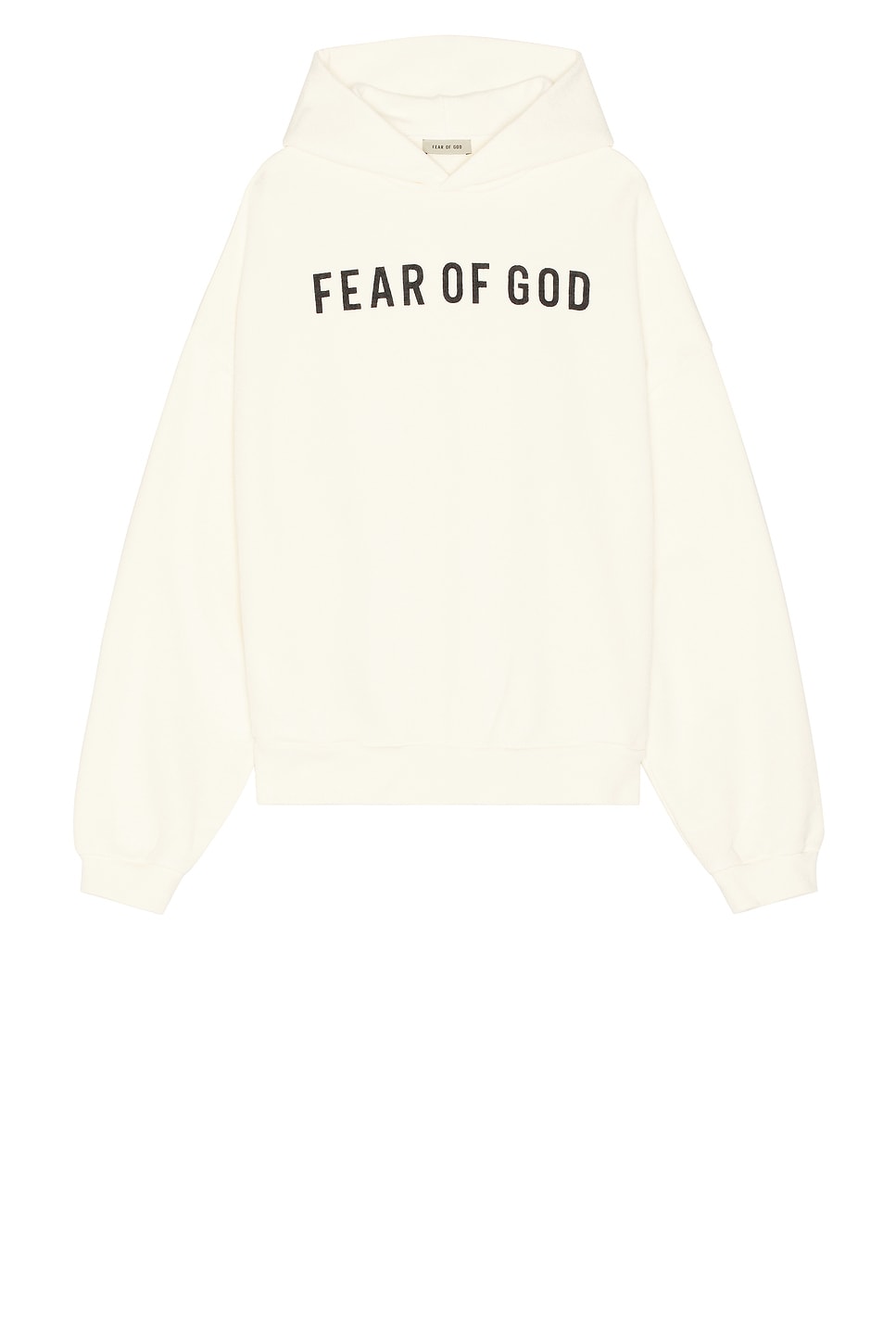 Image 1 of Fear of God Overlapped Logo Hoodie in Cream