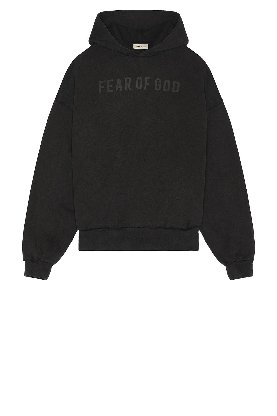 Image 1 of Fear of God French Terry Overlapped Logo Hoodie in Black