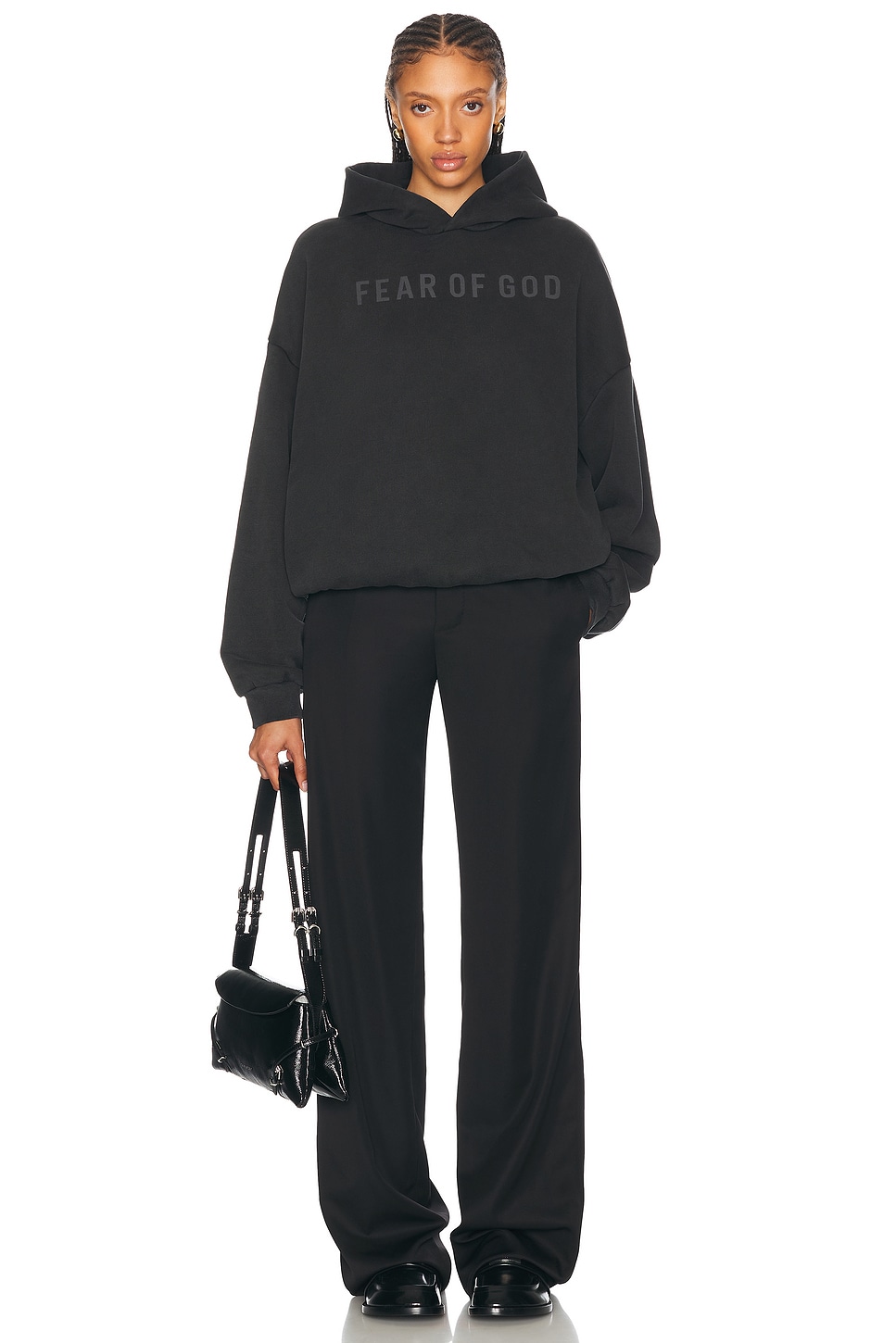 French Terry Overlapped Logo Hoodie