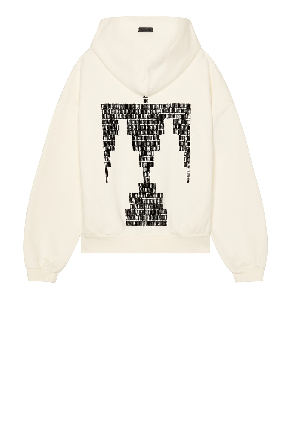 Image 1 of Fear of God Overlapped Thunderbird Black Print Hoodie in Cream