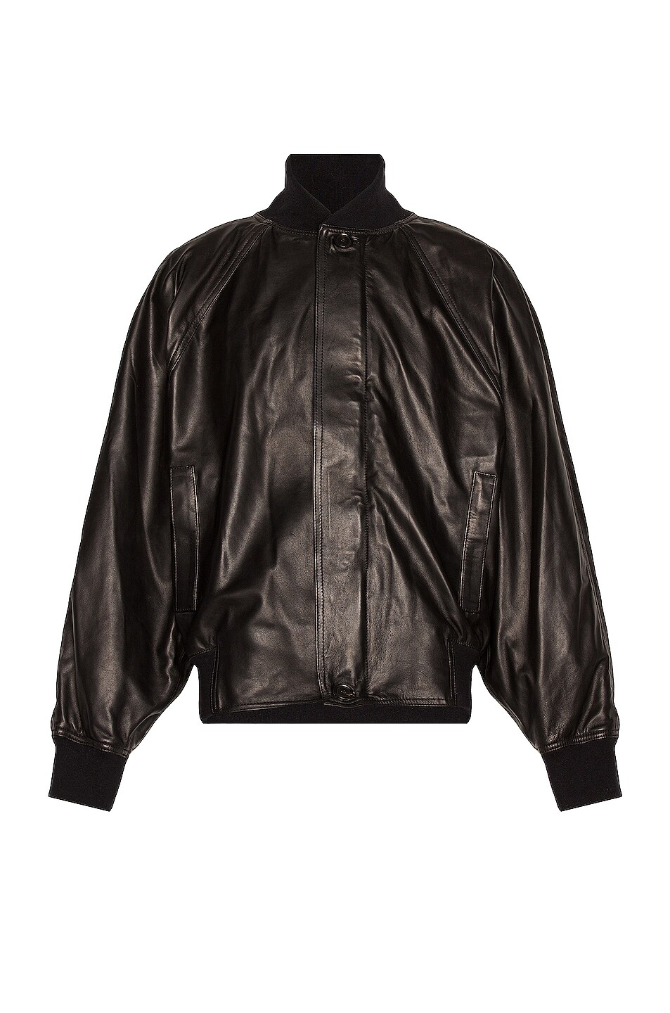 Image 1 of Fear of God Leather Bomber in Black