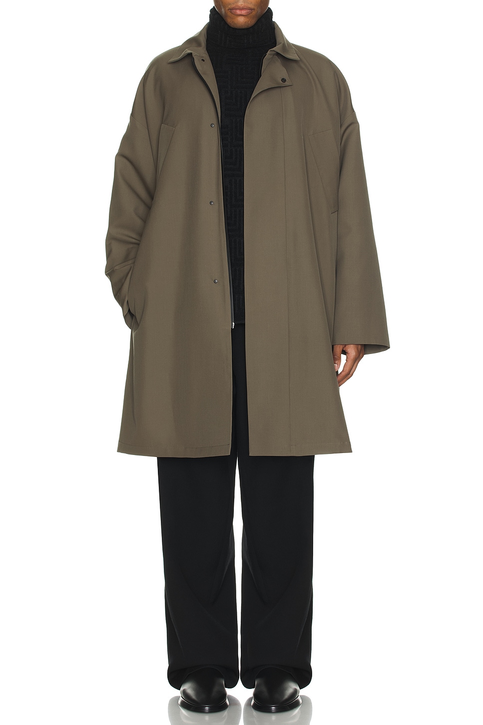 Image 1 of Fear of God Wool Crepe Trench in Wood