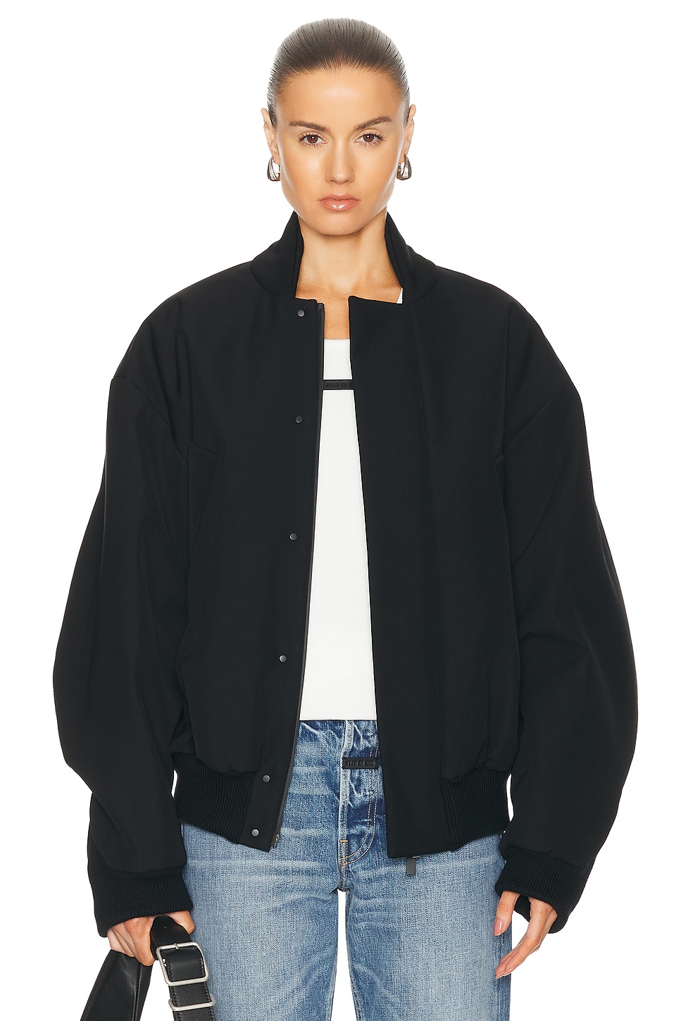 Image 1 of Fear of God Wool Cotton Bomber in Black