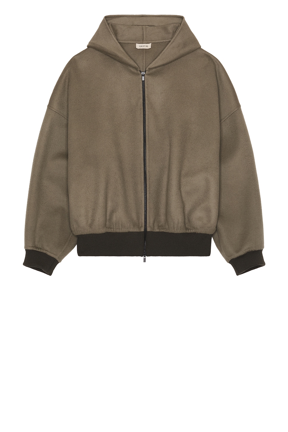 Image 1 of Fear of God Cashmere Hooded Bomber in Wood