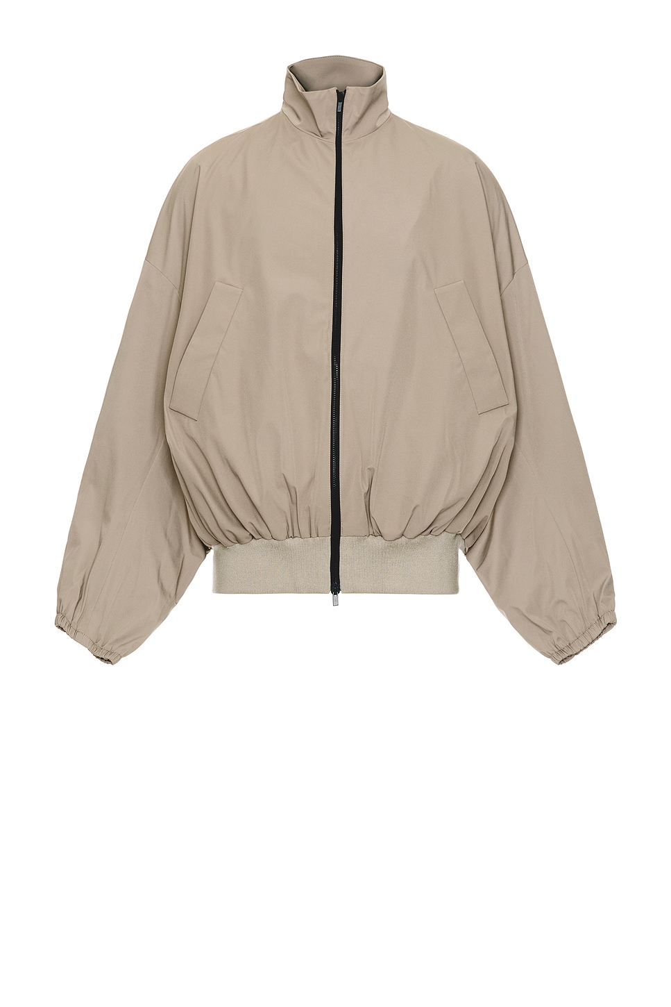 High Neck Vented Track Jacket in Brown