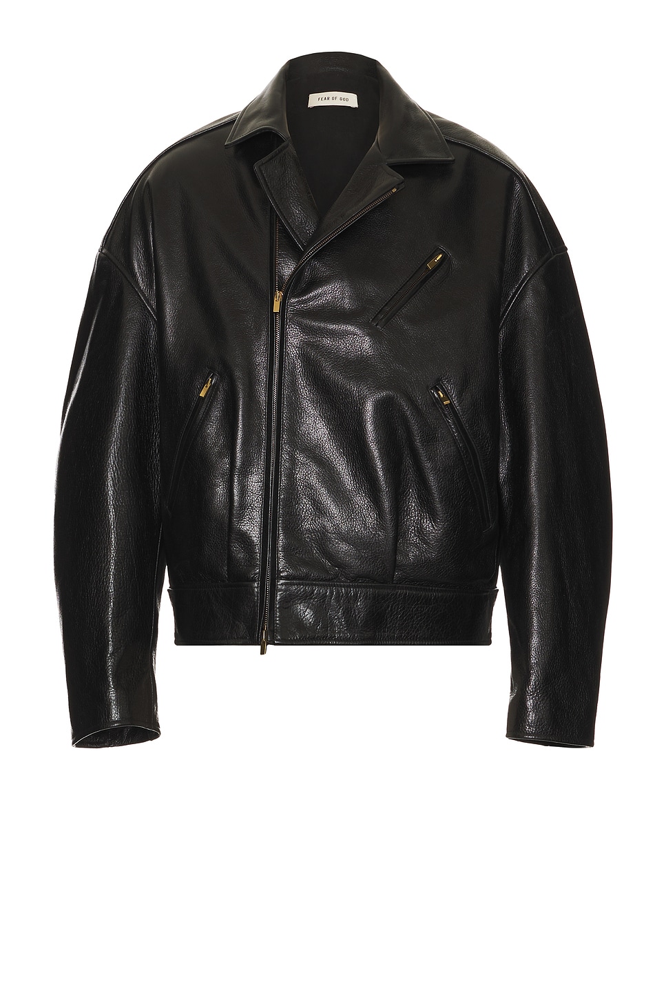 Leather Motorcycle Jacket in Black