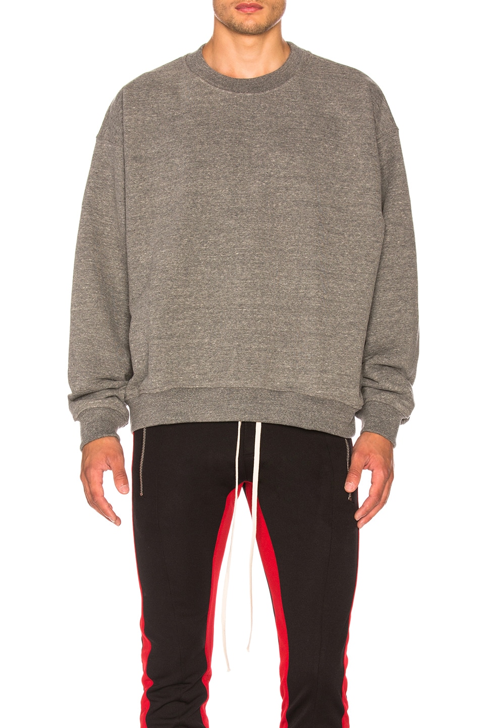Image 1 of Fear of God Heavy Terry Crew Neck in Heather Grey
