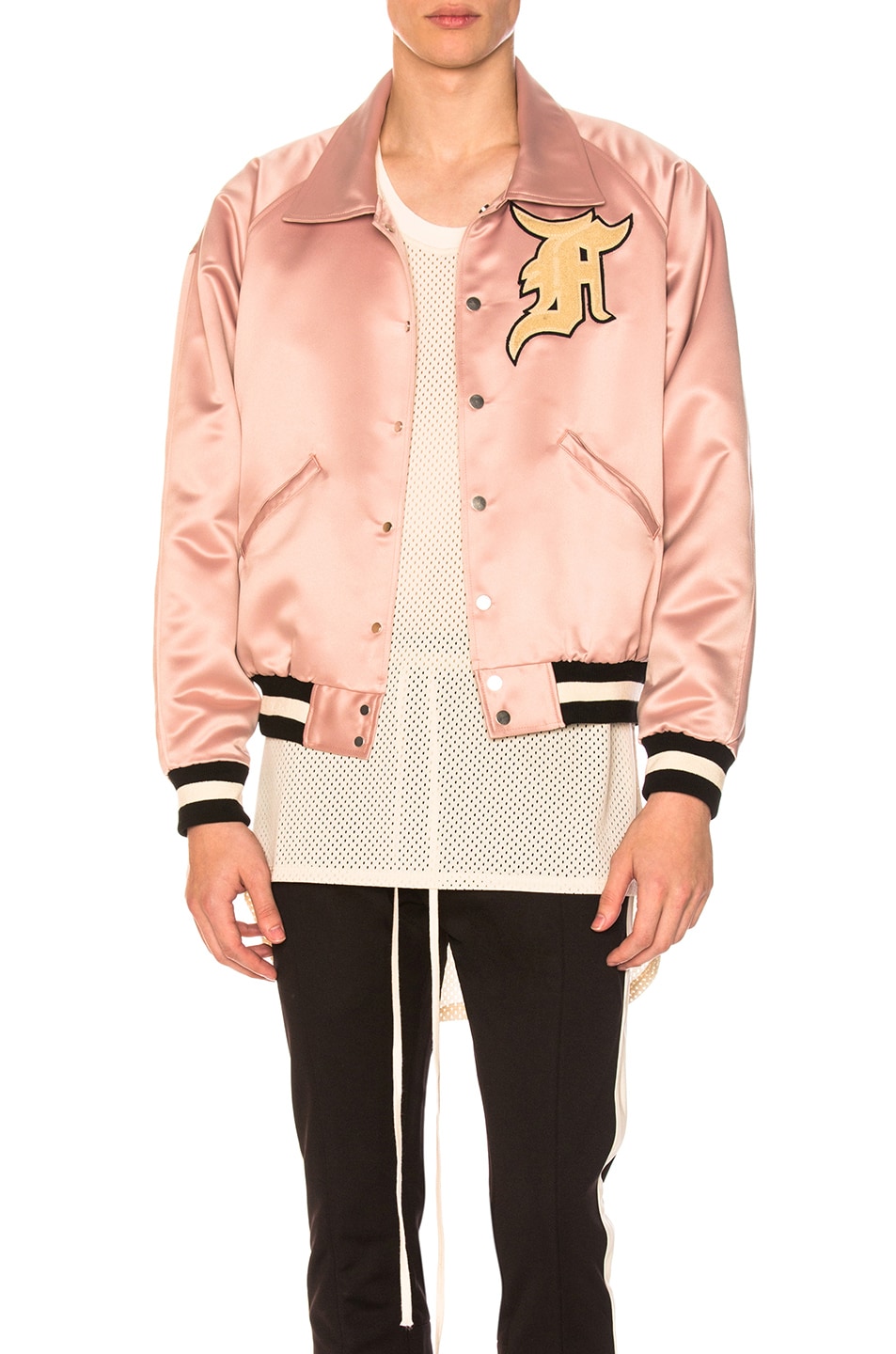 Image 1 of Fear of God Satin Coaches Jacket in Blush