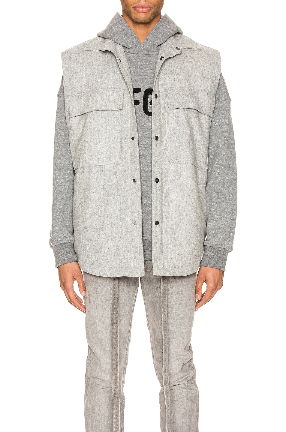Image 1 of Fear of God Wool Vest in Heather Grey