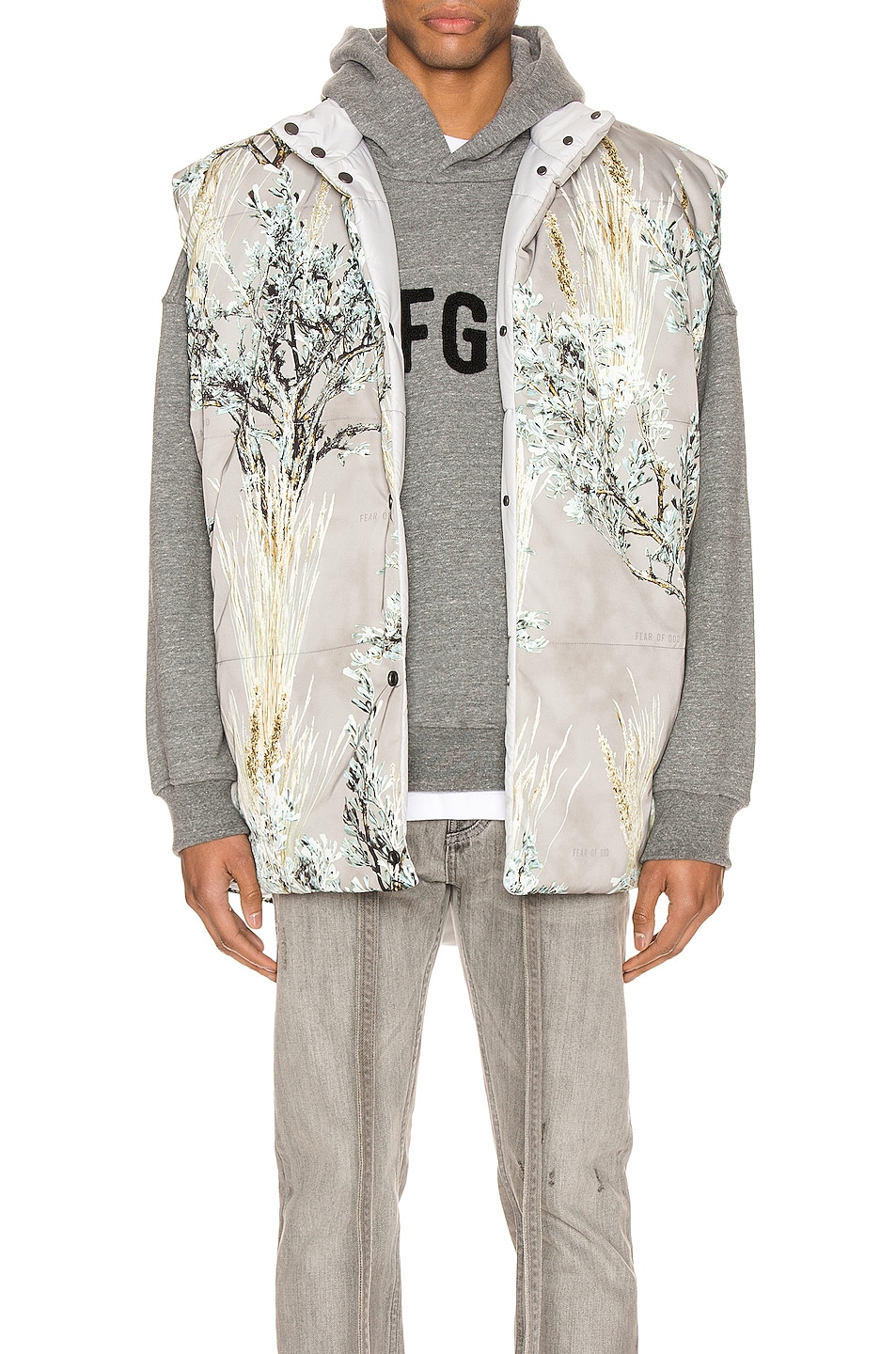 Image 1 of Fear of God Reversible Nylon Oversized Camo Vest in Prairie Ghost Camo