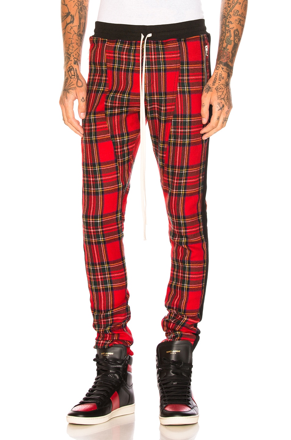 Image 1 of Fear of God Tartan Wool Plaid Trousers in Red Plaid & Black