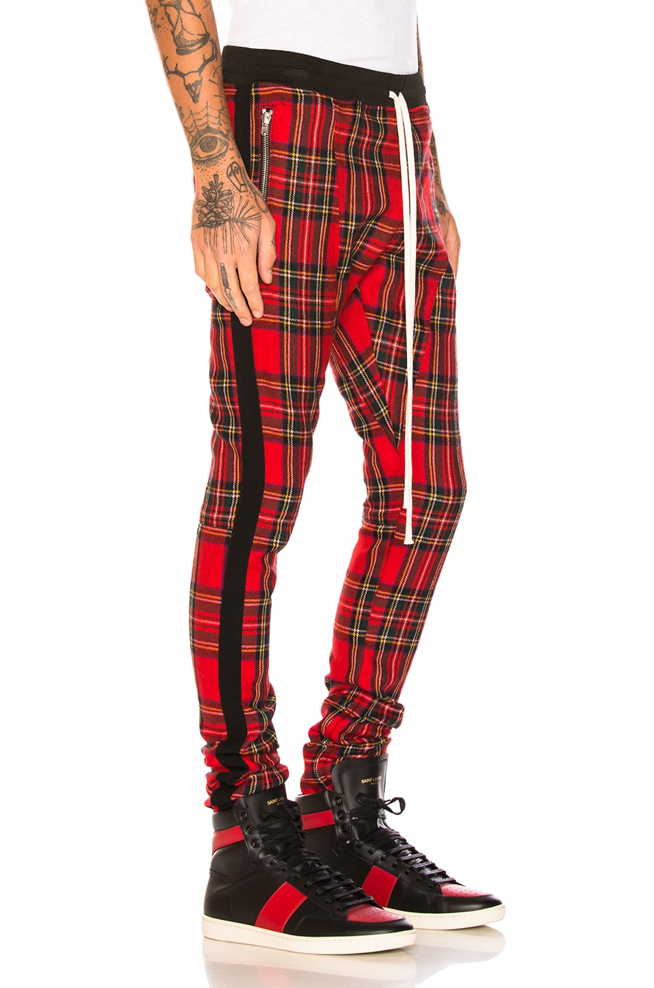 Fear of God Tartan Wool Plaid Trousers in Red Plaid & Black | FWRD