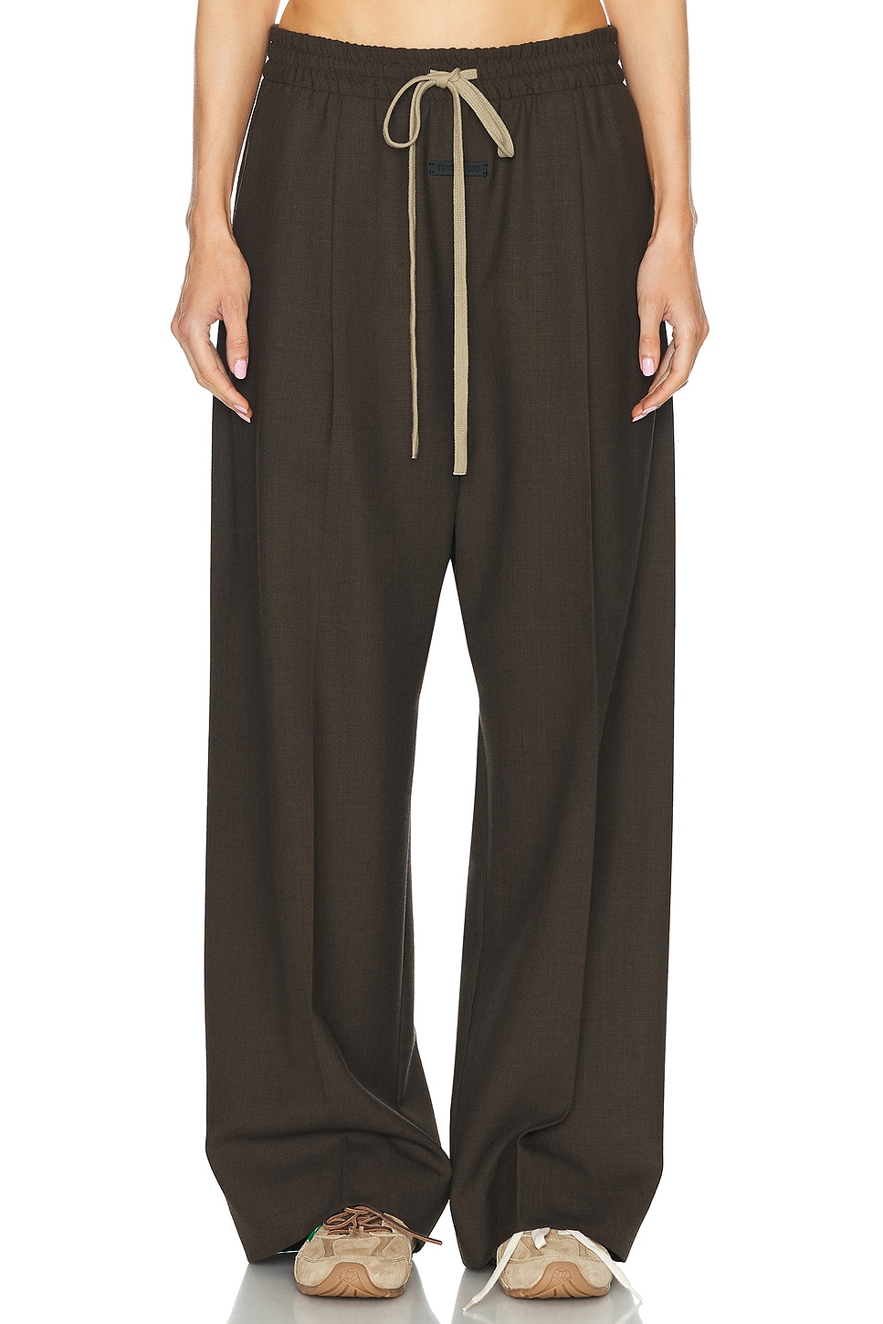 Image 1 of Fear of God Wool Canvas Single Pleat Wide Leg Pant in Mocha