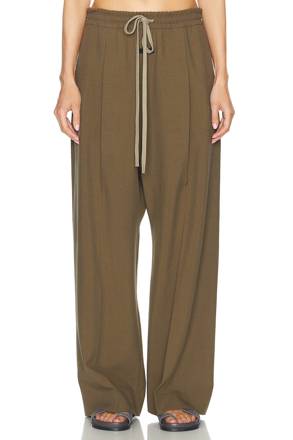 Image 1 of Fear of God Virgin Wool Single Pleat Wide Leg Pant in Deer