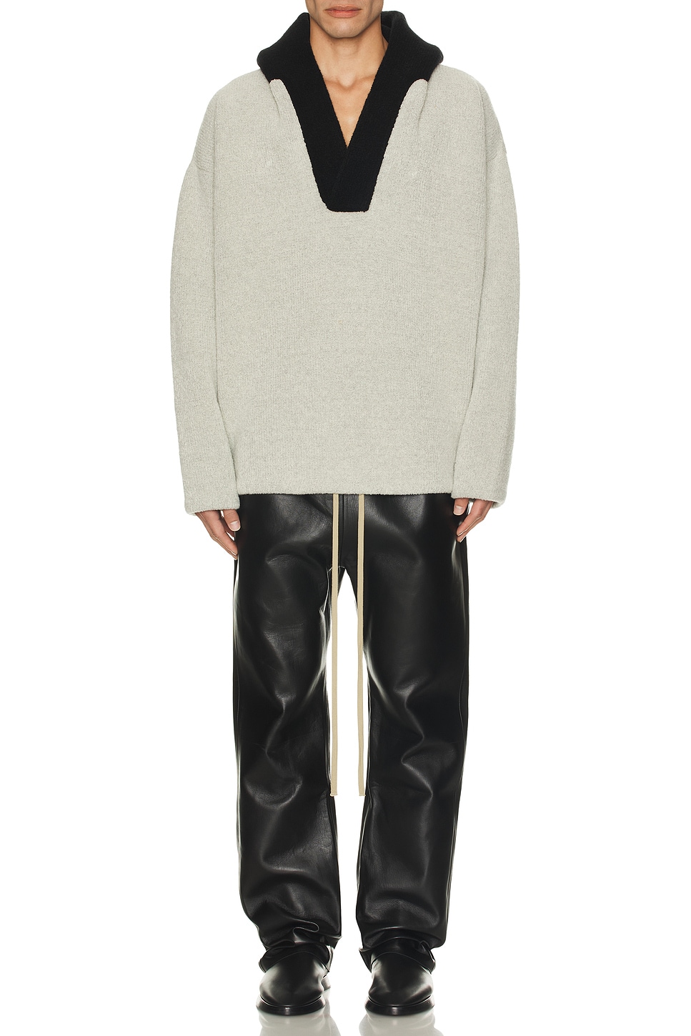 Image 1 of Fear of God Bonded Leather Forum Pants in Black