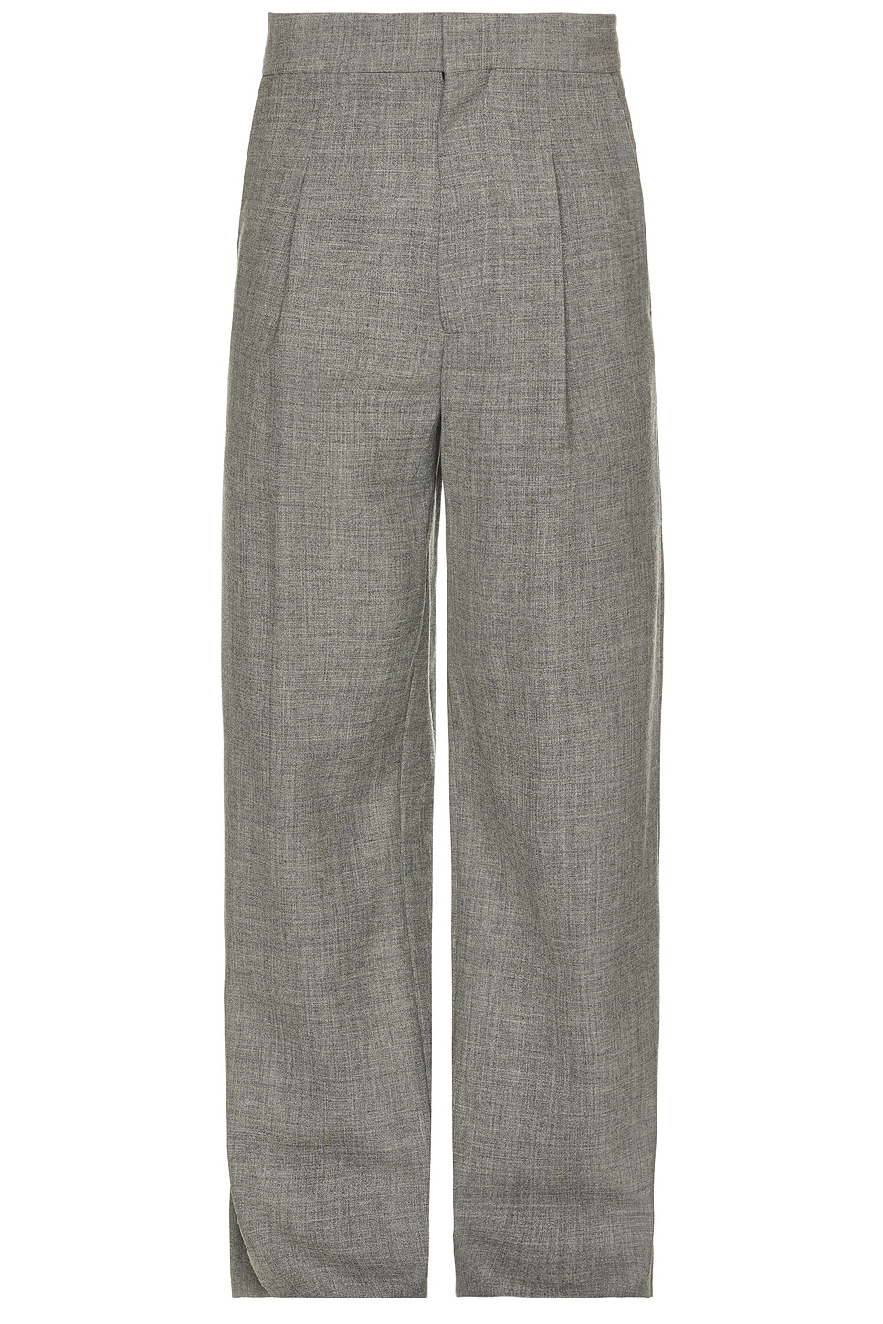 Single Pleat Wide Leg Trousers in Grey