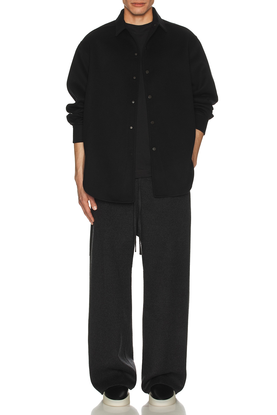 Image 1 of Fear of God Drawstring Wide Leg Pant in Charcoal