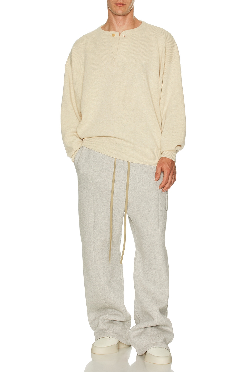Image 1 of Fear of God Wide Leg Sweatpant in Melange Grey