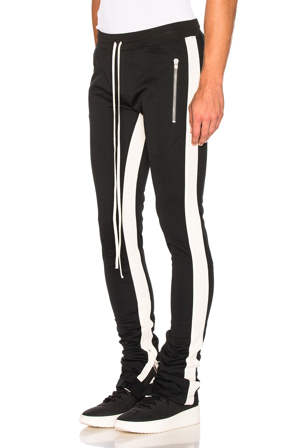 Image 1 of Fear of God Double Stripe Track Pant in Black & Cream