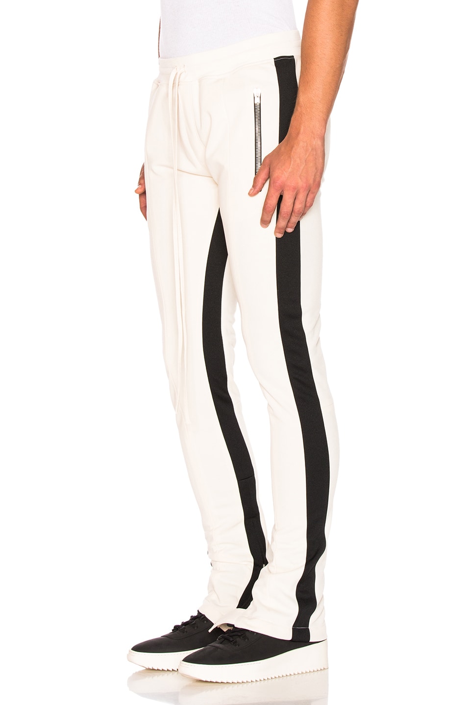 Image 1 of Fear of God Double Stripe Track Pant in Cream & Black