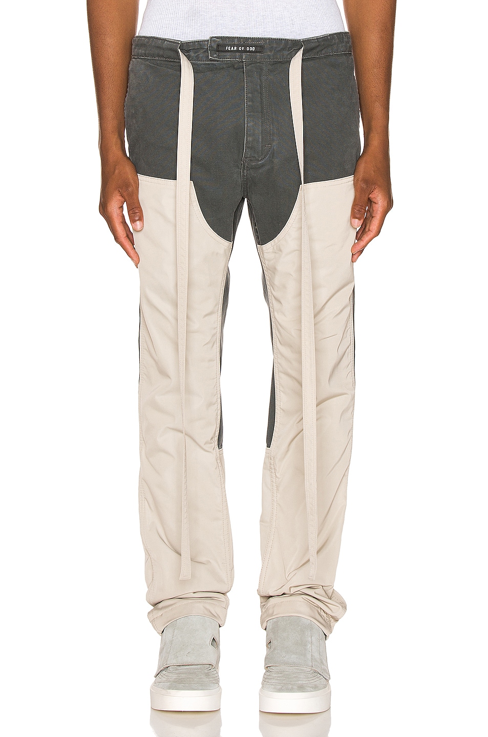 Image 1 of Fear of God Nylon Canvas Double Front Work Pants in Seaweed & Bone