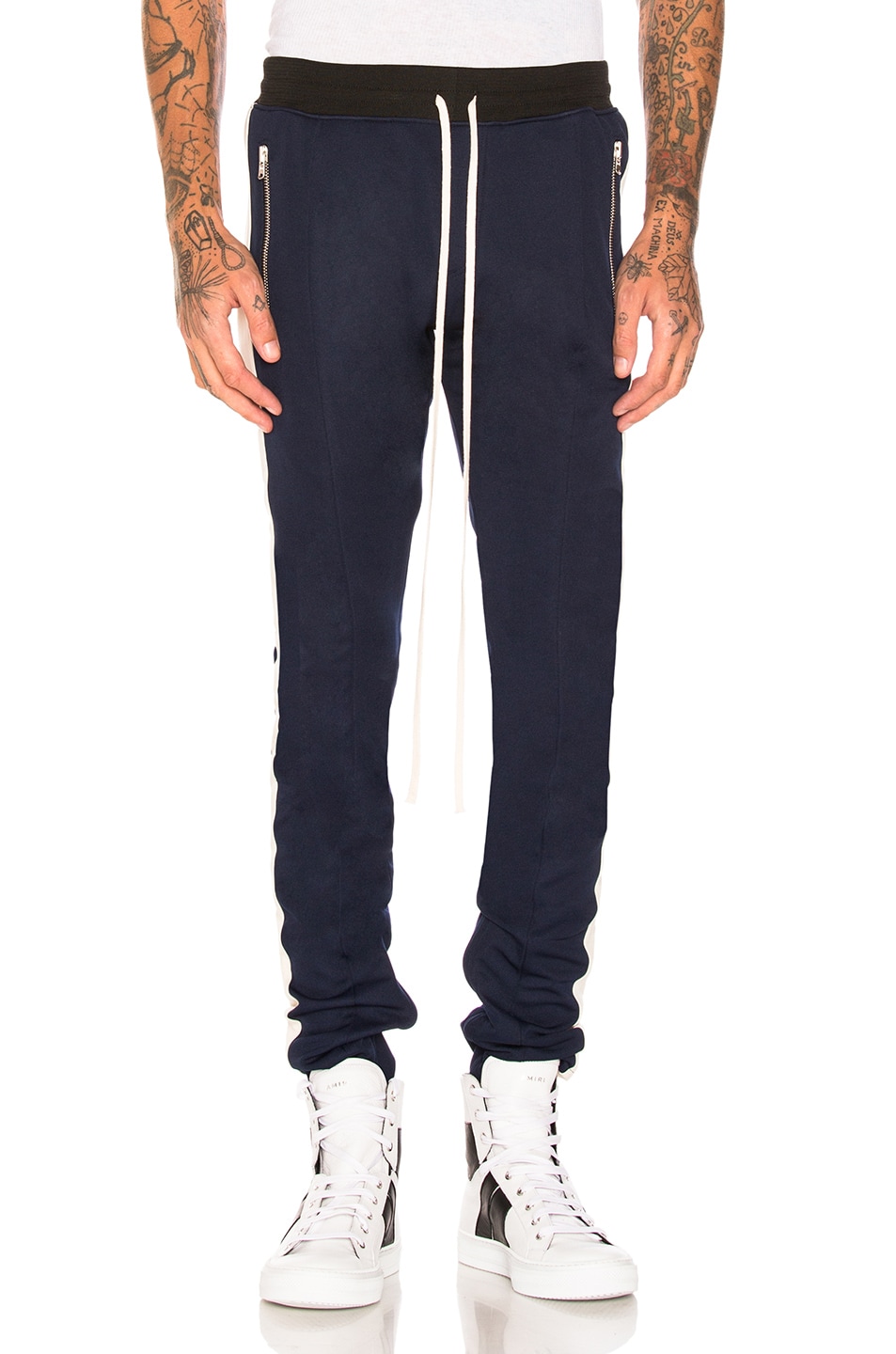 Image 1 of Fear of God Double Knit Track Pant in Navy & Cream