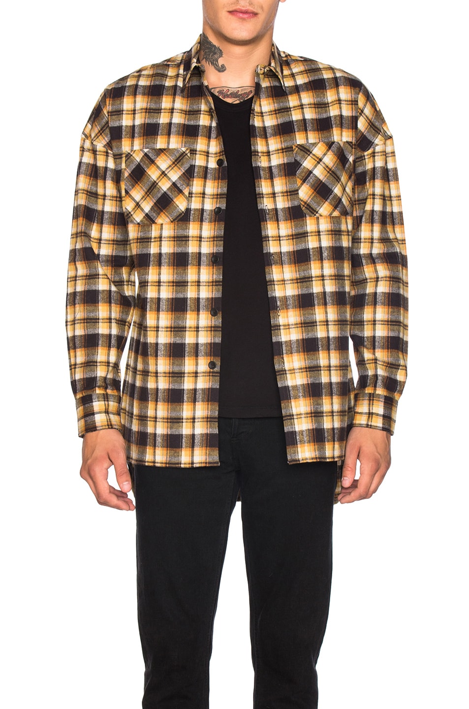 Image 1 of Fear of God Flannel Shirt in Brown Plaid