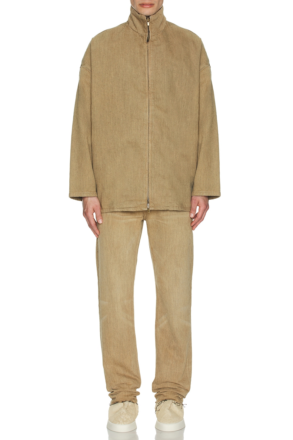 Image 1 of Fear of God Full Zip Denim Shirt in Deer